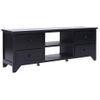 Mueble Para Tv Madera Maciza De Paulownia Negro 108x30x40 Cm