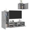 Muebles De Tv De Pared 4 Piezas Madera Ingeniería Gris Hormigón