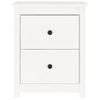 Mesita De Noche Madera Maciza De Pino Blanca 50x35x61,5 Cm