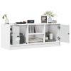 Mueble De Tv Con Puertas De Vidrio Blanco 102x37x42 Cm