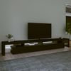 Mueble De Tv Con Luces Led Negro 290x36,5x40 Cm