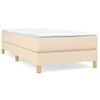 Estructura De Cama Box Spring Tela Color Crema 90x200 Cm