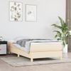 Estructura De Cama Box Spring Tela Color Crema 90x200 Cm