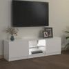 Mueble De Tv Con Luces Led Blanco Brillante 120x30x35,5 Cm