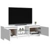 Mueble De Tv Con Luces Led Blanco Brillante 120x30x35,5 Cm