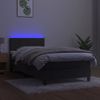 Cama Box Spring Colchón Y Led Terciopelo Gris Oscuro 100x200 Cm