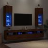 Muebles De Tv Con Luces Led 2 Unidades Marrón Roble 30,5x30x90 Cm