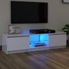 Mueble De Tv Con Luces Led Blanco Brillante 140x40x35,5 Cm