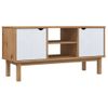 Mueble Tv Otta Madera Maciza Pino Marrón Blanco 113,5x43x57 Cm