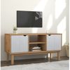 Mueble Tv Otta Madera Maciza Pino Marrón Blanco 113,5x43x57 Cm