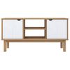 Mueble Tv Otta Madera Maciza Pino Marrón Blanco 113,5x43x57 Cm