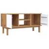 Mueble Tv Otta Madera Maciza Pino Marrón Blanco 113,5x43x57 Cm