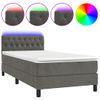 Cama Box Spring Colchón Y Led Terciopelo Gris Oscuro 100x200 Cm