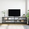 Mueble Tv Metal Y Madera Contrachapada Gris Sonoma 180x30x50 Cm