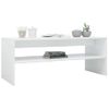 Mesa De Centro Madera Contrachapada Blanco Brillo 100x40x40 Cm