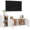 Set De Muebles De Tv 2 Piezas Madera Contrachapada Blanco Brillo