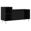 Mueble Para Tv Madera Contrachapada Negro 100x35x55 Cm