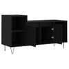 Mueble Para Tv Madera Contrachapada Negro 100x35x55 Cm