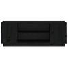 Mueble De Tv Madera Maciza De Pino Negro 110x35x40,5 Cm