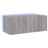 Mueble De Tv De Pared Con Luces Led Gris Sonoma 80x35x31 Cm