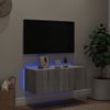 Mueble De Tv De Pared Con Luces Led Gris Sonoma 80x35x31 Cm