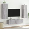 Mueble De Tv De Pared Con Luces Led Gris Sonoma 80x35x31 Cm