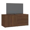 Mueble De Tv Madera Contrachapada Roble Marrón 80x34x36 Cm