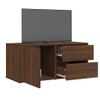 Mueble De Tv Madera Contrachapada Roble Marrón 80x34x36 Cm