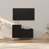 Set De Muebles Para Tv 2 Piezas Madera Contrachapada Negro