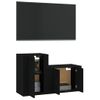 Set De Muebles Para Tv 2 Piezas Madera Contrachapada Negro