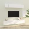 Set De Muebles Para Tv 6 Piezas Madera Contrachapada Blanco