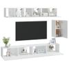 Set De Muebles Para Tv 6 Piezas Madera Contrachapada Blanco