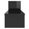 Mueble Para Tv Madera Contrachapada Negro Brillante 180x30x43cm