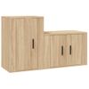 Set De Muebles Para Tv 2 Piezas Madera Contrachapada Roble Sonoma