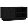 Mueble De Tv Madera Maciza De Pino Negro 80x35x40,5 Cm