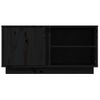 Mueble De Tv Madera Maciza De Pino Negro 80x35x40,5 Cm