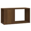 Mueble De Tv Madera Contrachapada Marrón Roble 60x24x32 Cm