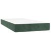 Cama Box Spring Colchón Y Led Terciopelo Verde Oscuro 100x200cm