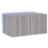 Mueble De Tv De Pared Con Luces Led Gris Sonoma 60x35x31 Cm