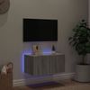 Mueble De Tv De Pared Con Luces Led Gris Sonoma 60x35x31 Cm