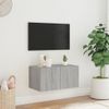 Mueble De Tv De Pared Con Luces Led Gris Sonoma 60x35x31 Cm