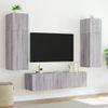 Mueble De Tv De Pared Con Luces Led Gris Sonoma 60x35x31 Cm