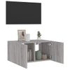 Mueble De Tv De Pared Con Luces Led Gris Sonoma 60x35x31 Cm