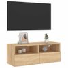 Mueble De Pared Tv Madera Ingeniería Roble Sonoma 80x30x30 Cm