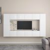 Juego De Mueble Para Tv De 8 Piezas Aglomerado Blanco