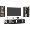 Juego De Mueble Para Tv De 5 Piezas Aglomerado Negro