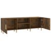 Mueble De Tv Madera Contrachapada Roble Ahumado 150x30x30 Cm