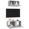 Set De Muebles De Salón 2 Piezas Madera Ingeniería Gris Hormigón