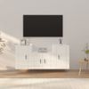 Set De Muebles De Tv 3 Piezas Madera Contrachapada Blanco Brillo