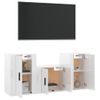 Set De Muebles De Tv 3 Piezas Madera Contrachapada Blanco Brillo